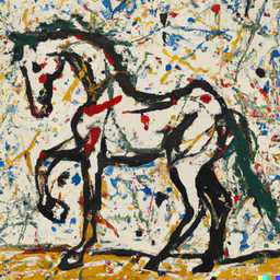 a horse, painting by Jackson Pollock generated by DALL·E 2